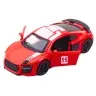 Sports Car Metal Pull Back Lights Sounds Red 1:43