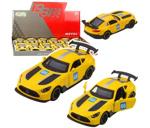 Race Car Metal Drive Opening Doors Yellow 1:43