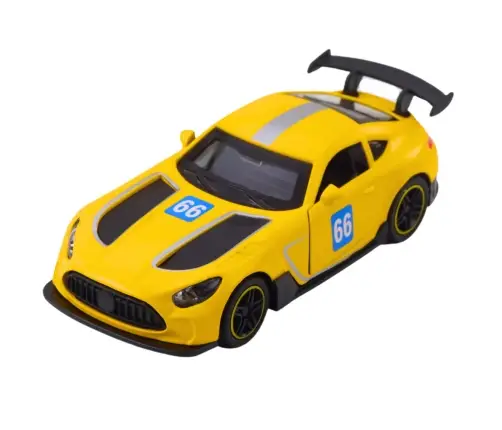 Race Car Metal Drive Opening Doors Yellow 1:43