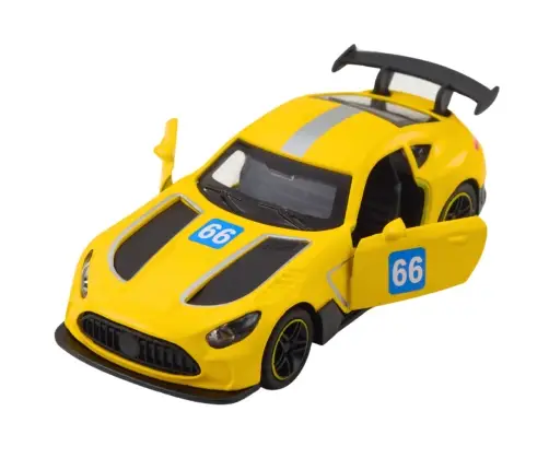 Race Car Metal Drive Opening Doors Yellow 1:43