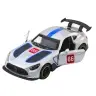 Metal Race Car with Opening Doors, Silver, 1:43