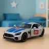 Metal Race Car with Opening Doors, Silver, 1:43