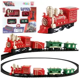 Classic Mini Train Battery Operated Locomotive Wagons With Tracks 13 pcs.