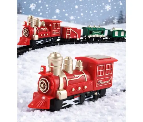 Classic Mini Train Battery Operated Locomotive Wagons With Tracks 13 pcs.