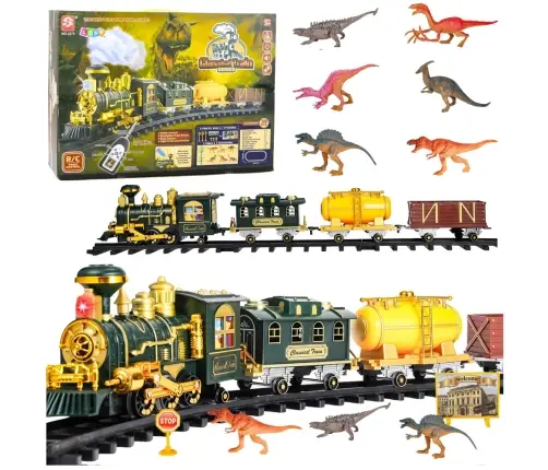 Classic Train Dinosaurs Lights Sounds Smoke 39 pcs.