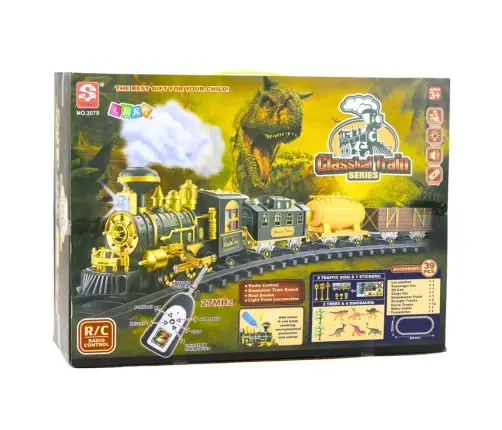 Classic Train Dinosaurs Lights Sounds Smoke 39 pcs.