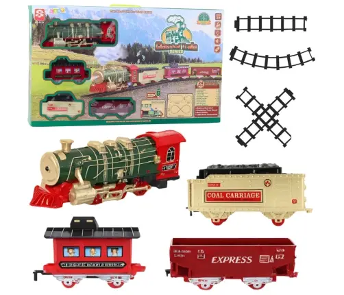 Electric Train Classic Train Lights Sounds Smoke 24 pcs.
