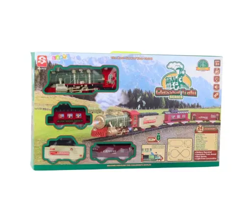 Electric Train Classic Train Lights Sounds Smoke 24 pcs.