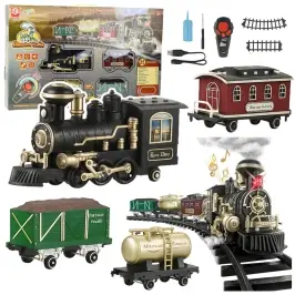 Electric Train Classic RC Train Lights Sounds Smoke 206 cm 24 pcs.