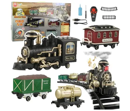 Electric Train Classic RC Train Lights Sounds Smoke 206 cm 24 pcs.