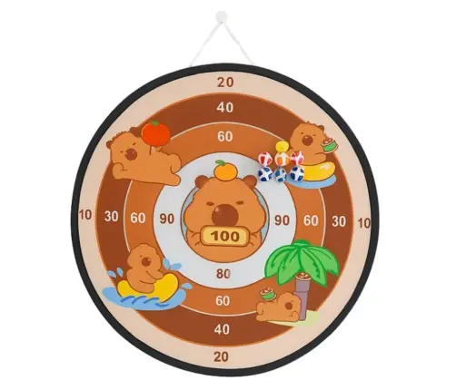 Capybara Dartboard Skill Game Velcro Balls Guns 73.5 cm