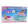 Summer Resort Doll Set with Pool, Slide, Sunbeds, and Umbrella