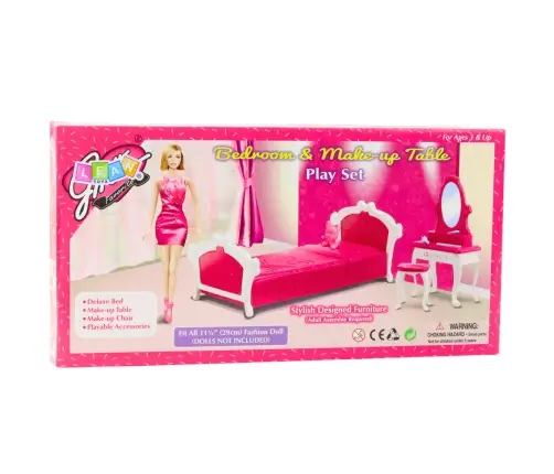 Doll's Bedroom Set Dressing Table Chair Bed