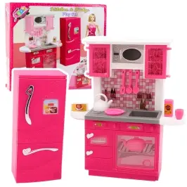 Doll Kitchen Set Fridge Oven Accessories Pink Doll Kitchen Set Fridge Oven Accessories Pink
