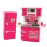 Doll Kitchen Set Fridge Oven Accessories Pink