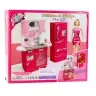 Doll Kitchen Set Fridge Oven Accessories Pink