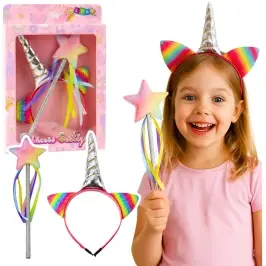 Unicorn Horn Ears Wand Hairband Set