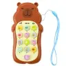 Children's Educational Phone Lights Sounds Melodies Capybara Brown