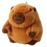 Plush Capybara with a Wiggle Tail Keychain 9 x 8 cm
