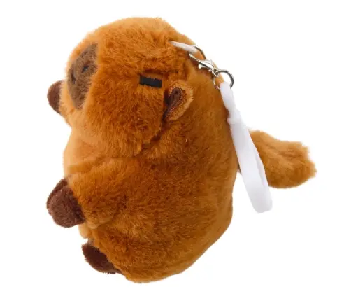 Plush Capybara with a Wiggle Tail Keychain 9 x 8 cm