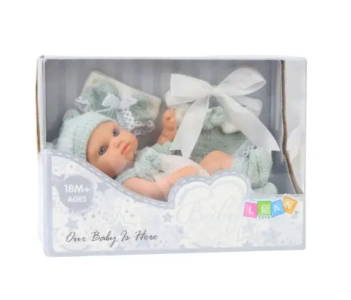 Baby Doll, Gray Outfit, Hat, Bib, 18 cm