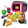 Microwave Toy For Kids Food 360 Rotation Lights Sounds Pink