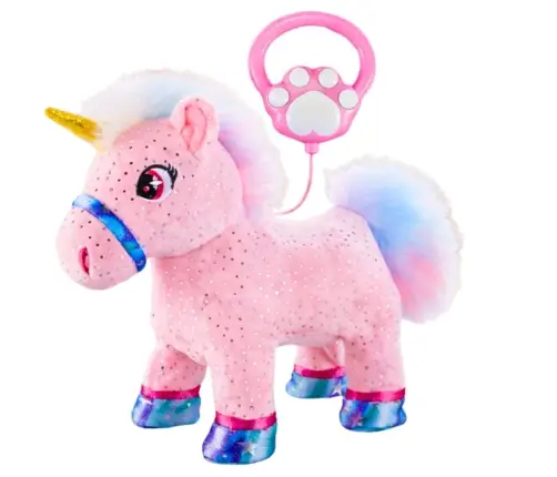 Unicorn on a Leash Interactive Recording Function Moves Pink