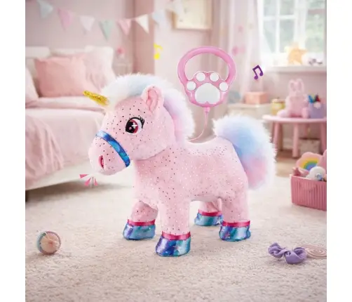 Unicorn on a Leash Interactive Recording Function Moves Pink