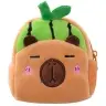 Plush Wallet with Keychain Capybara Watermelon Green 9.5 x 8 cm