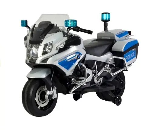 Bērnu elektriskais motocikls BMW Police Silver