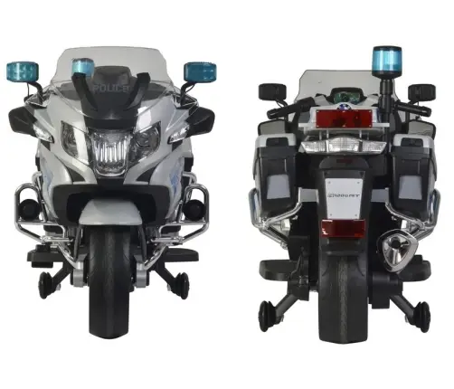 Bērnu elektriskais motocikls BMW Police Silver