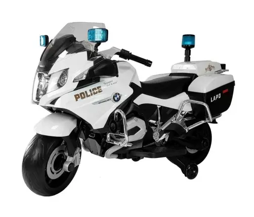 Bērnu elektriskais motocikls BMW Police Motorcycle White