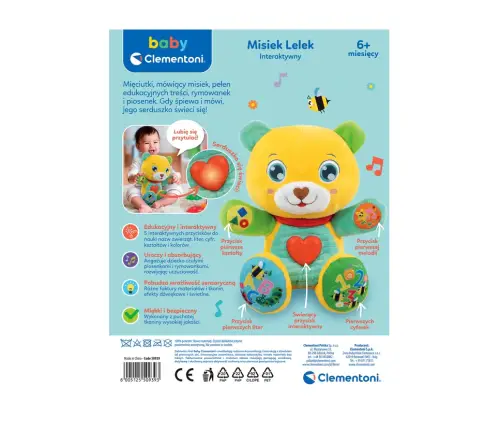 Colorful Interactive Teddy Lelek Polish Language  Clementoni 50939