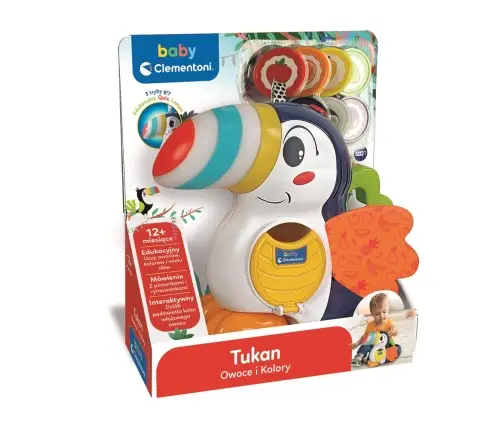 Interactive Toy Toucan Adrian: Fruits & Colors Polish Version Clementoni 50383