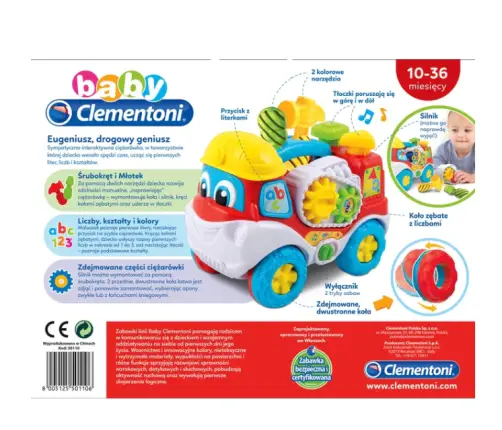 Interactive Truck “Eugenius the Road Genius” with Screwdriver and Hammer Polish Language Clementoni 50110