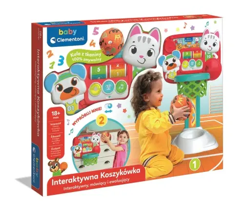 Interactive Basketball Set Kitten & Bear Polish Version Clementoni 50384  Interactive Basketball Set Kitten & Bear Polish Version Clementoni 50384