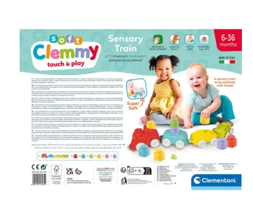 Clemmy Sensory Color Train Locomotive, Wagons & Soft Blocks Clementoni 17961 Clemmy Sensory Color Train Locomotive, Wagons & Soft Blocks Clementoni 17961