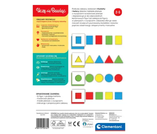 Educational Game Shapes and Colours Play and Learn Polish Language Clementoni 50764