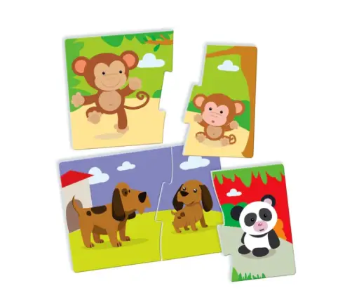 Educational Game Puzzle: Mummies and Babies Animals Play and Learn Polish Language Clementoni 50763