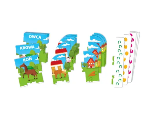 Educational Game Farm Animals Play and Learn Polish Language Clementoni 50768