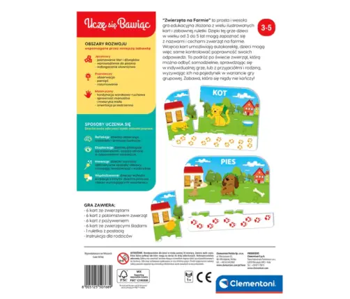 Educational Game Farm Animals Play and Learn Polish Language Clementoni 50768
