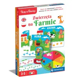 Educational Game Farm Animals Play and Learn Polish Language Clementoni 50768