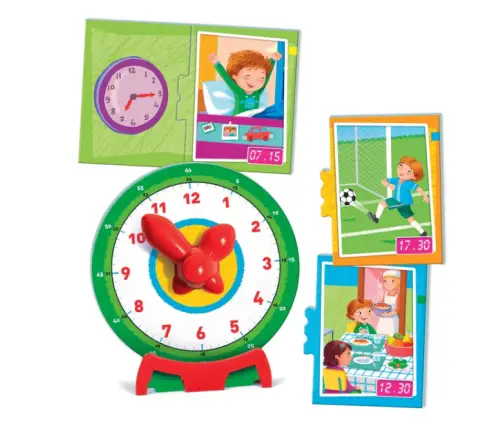 Educational Game Puzzle: What Time Is It? Clock Play and Learn Polish Language Clementoni 50771