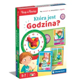 Educational Game Puzzle: What Time Is It? Clock Play and Learn Polish Language Clementoni 50771