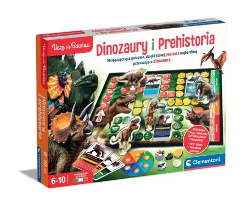 Board Game Quiz Dinosaurs & Prehistory Ice Age Edition Polish Language Clementoni 50804