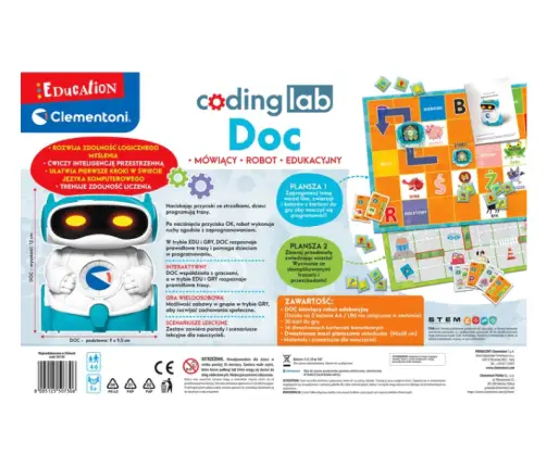 DOC Educational Robot for Kids Polish Language Clementoni 50730