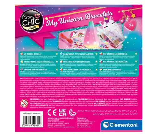 Crazy Chic Unicorn Bracelet Bead Set Clementoni 50882
