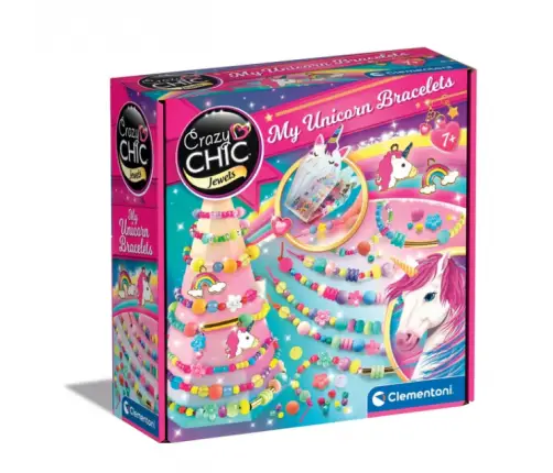 Crazy Chic Unicorn Bracelet Bead Set Clementoni 50882