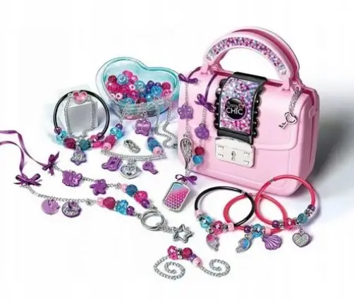 Crazy Chic DIY Set: Crazy Handbag with Beads & Bracelets Clementoni 17651
