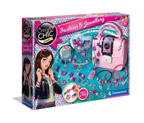 Crazy Chic DIY Set: Crazy Handbag with Beads & Bracelets Clementoni 17651